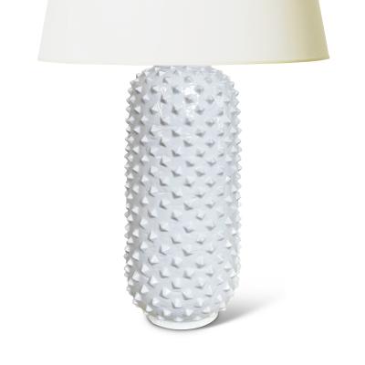  R rstrand Rorstrand Studio Pair of Spiked White Table Lamps by Gunnar Nylund