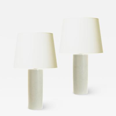  R rstrand Rorstrand Studio Pair of Table Lamps with Cloudy Reliefs by Olle Alberius