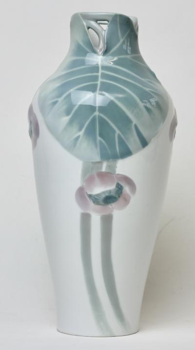  R rstrand Rorstrand Studio R rstrand Art Nouveau Porcelain Reticulated Anemone Flower Vase 1900 Sweden