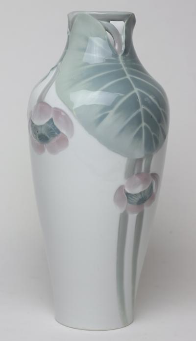 R rstrand Rorstrand Studio R rstrand Art Nouveau Porcelain Reticulated Anemone Flower Vase 1900 Sweden
