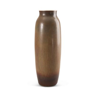  R rstrand Rorstrand Studio Tall Vase with Hare Fur Raw Umber Brown Glaze by Carl Harry St lhane