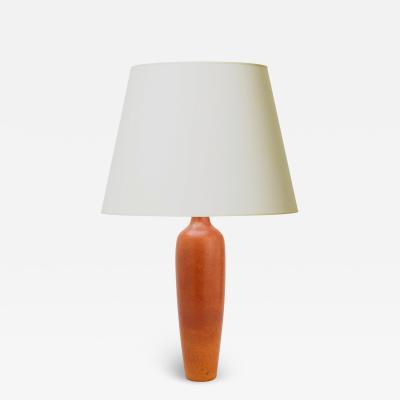  R rstrand Rorstrand Tall Table Lamp in Warm Terracotta and Tan by Gunnar Nylund
