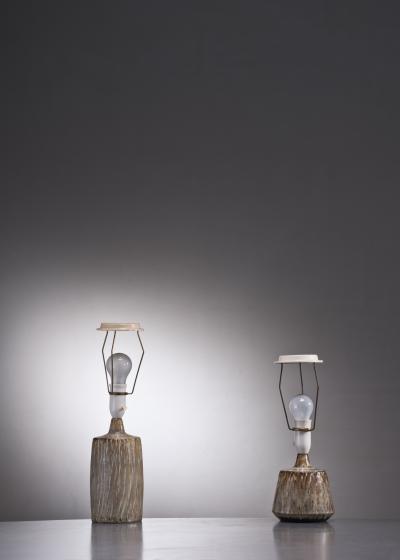  R rstrand Studio Gunnar Nylund a synchronic pair of ceramic table lamps Sweden