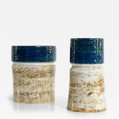  R rstrand Studio TWO SYLVIA LEUCHOVIOUS BLUE WHITE RORSTRAND STUDIO VASES