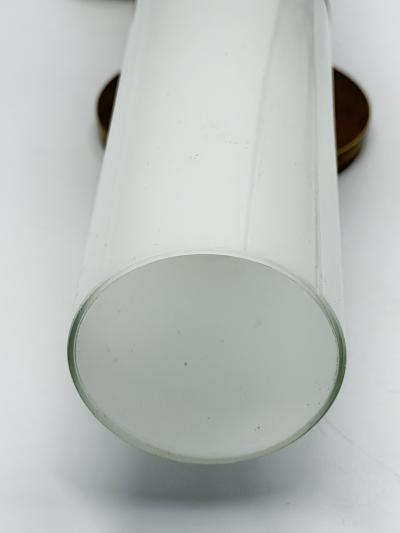  REMAINS LIGHTING Alan Wanzenberg Judson Brass Milk Glass Wall Sconce for Remains Lighting