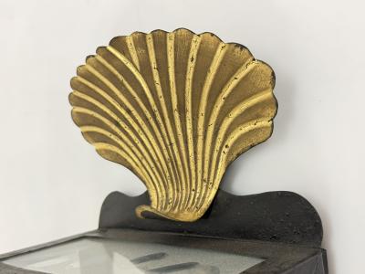  REMAINS LIGHTING English Box Blackened Steel Gilt Mirror Wall Sconce by Heritage Metalworks