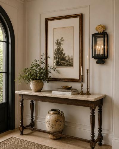  REMAINS LIGHTING English Box Blackened Steel Gilt Mirror Wall Sconce by Heritage Metalworks