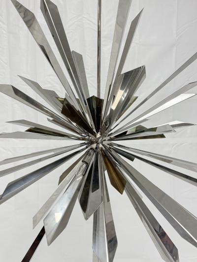  REMAINS LIGHTING Nickel Brass Sunburst Chandelier by Remains Lighting Los Angeles Modern