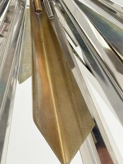  REMAINS LIGHTING Nickel Brass Sunburst Chandelier by Remains Lighting Los Angeles Modern