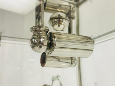  REMAINS LIGHTING Remains Lighting Cardea Polished Nickel Glass Flush Mount Ceiling Wall light