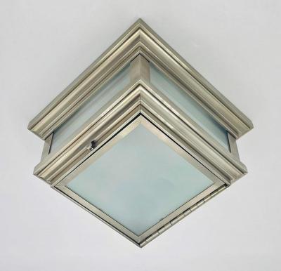  REMAINS LIGHTING Remains Lighting Philip 10 Flush Mount Light with Satin Nickel Finish