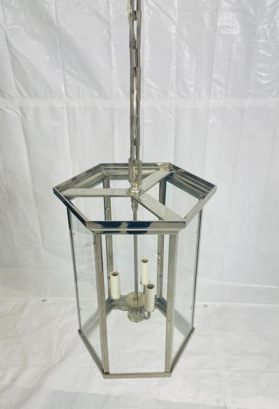  REMAINS LIGHTING Remains Lighting Philip Hexagonal Nickel Lantern Pendant Light American Light
