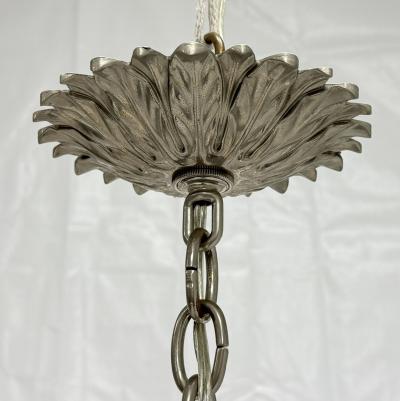  REMAINS LIGHTING Remains Lighting Plume Antique Nickel Glass 12 Arm Chandelier Labeled