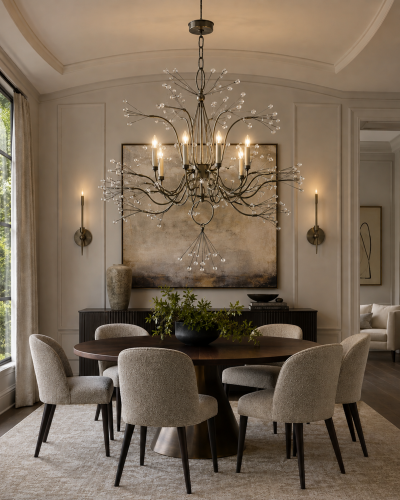  REMAINS LIGHTING Splashing Water 37 Chandelier in Pewter Acrylic by Remains Lighting