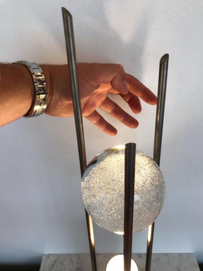  RW Manufaktur Pair of Lamps Glass Ball Sculpture by RW Manufaktur Germany 1980s