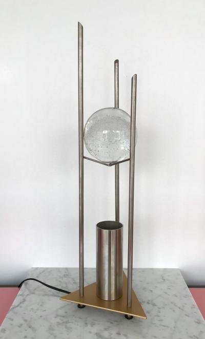  RW Manufaktur Pair of Lamps Glass Ball Sculpture by RW Manufaktur Germany 1980s