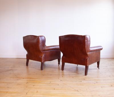  Ralph Lauren Pair of Ralph Lauren Leather Club Chairs