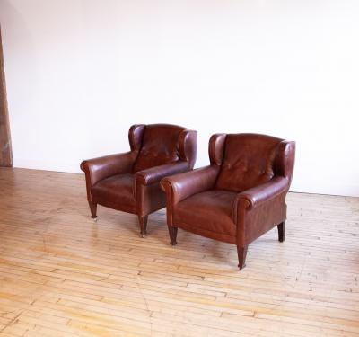  Ralph Lauren Pair of Ralph Lauren Leather Club Chairs