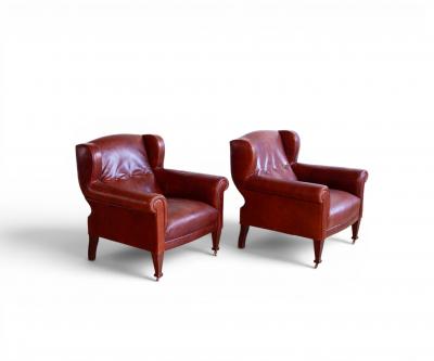  Ralph Lauren Pair of Ralph Lauren Leather Club Chairs