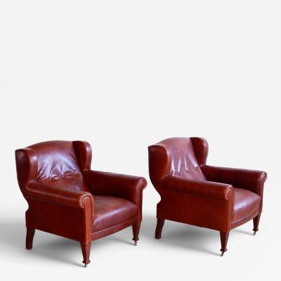  Ralph Lauren Pair of Ralph Lauren Leather Club Chairs