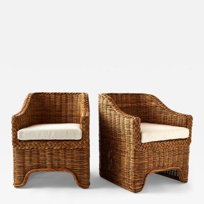  Ralph Lauren Pair of Vintage Rattan Chairs by Ralph Lauren Home