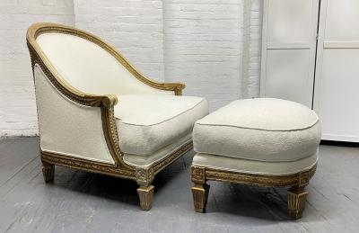  Ralph Lauren Ralph Lauren Antique Style Lounge Chair and Ottoman
