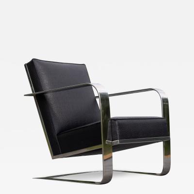  Ralph Lauren Ralph Lauren Bohemian Chrome Black Ostrich Leather Cantilever Lounge Chair