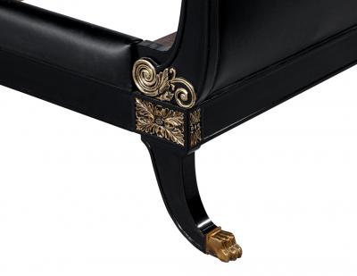  Ralph Lauren Ralph Lauren Clivedon Tufted Black Leather Bed Queen Size