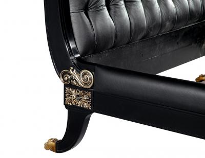  Ralph Lauren Ralph Lauren Clivedon Tufted Black Leather Bed Queen Size