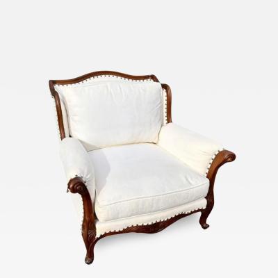  Ralph Lauren Ralph Lauren Down Stuffed Mahogany White Bergere Arm Chair