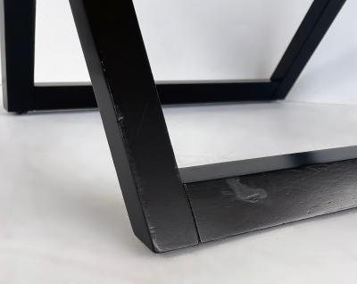  Ralph Lauren Ralph Lauren Mercer Street Round Side Tables Glass Tops X Frame Bases Pair