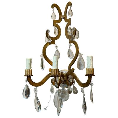  Ralph Lauren Ralph Lauren Rock Crystal Italian Wall Light Sconce