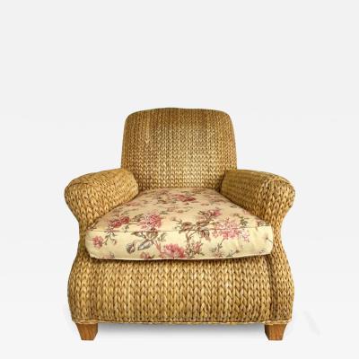  Ralph Lauren Vintage Ralph Lauren Coastal Woven Seagrass Club Chairs Pair