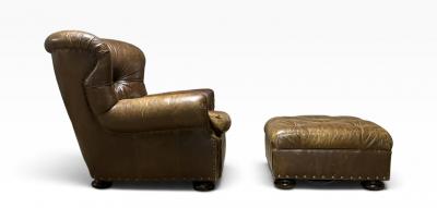  Ralph Lauren Vintage Ralph Lauren Writers Chair and Ottoman 2000s