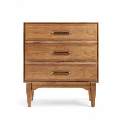  Ramseur Furniture Co Ramseur Mid Century Walnut 3 Drawer Nightstands Pair