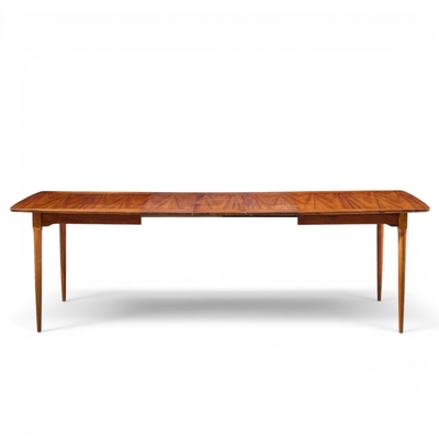  Ramseur Furniture Co Ramseur Mid Century Walnut Expanding Dining Table with 3 Leaves