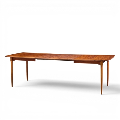  Ramseur Furniture Co Ramseur Mid Century Walnut Expanding Dining Table with 3 Leaves