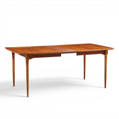  Ramseur Furniture Co Ramseur Mid Century Walnut Expanding Dining Table with 3 Leaves