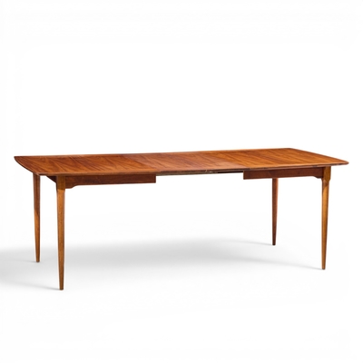  Ramseur Furniture Co Ramseur Mid Century Walnut Expanding Dining Table with 3 Leaves