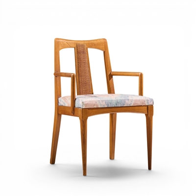  Ramseur Furniture Co Ramseur Mid Century Walnut and Cane Dining Chairs Set of 6