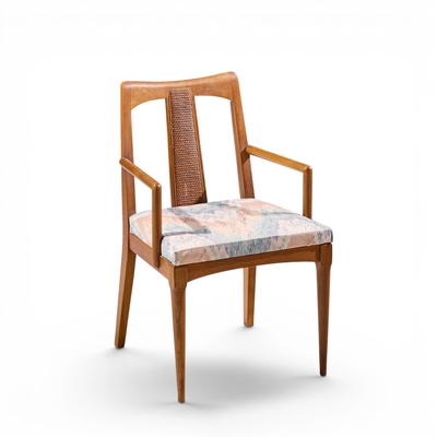  Ramseur Furniture Co Ramseur Mid Century Walnut and Cane Dining Chairs Set of 6