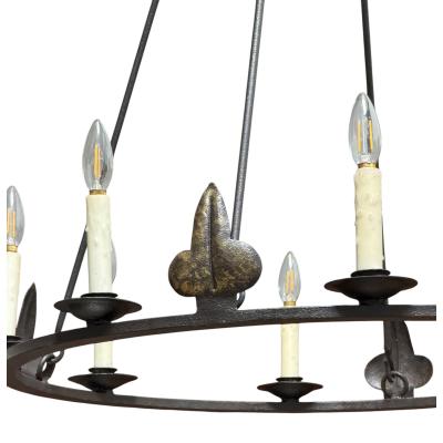  Randy Esada Designs 18c Style Spanish Colonial Wrought Iron 8 Lite Chandelier by Randy Esada Designs