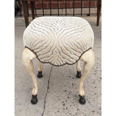  Randy Esada Designs 18th C Style Hoof Foot Taboret Footstool W Cut Velvet 1 of 2 Available