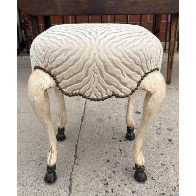  Randy Esada Designs 18th C Style Hoof Foot Taboret Footstool W Cut Velvet 1 of 2 Available