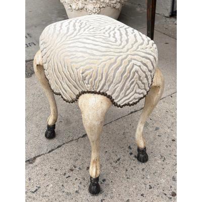  Randy Esada Designs 18th C Style Hoof Foot Taboret Footstool W Cut Velvet 1 of 2 Available