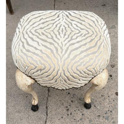  Randy Esada Designs 18th C Style Hoof Foot Taboret Footstool W Cut Velvet 1 of 2 Available