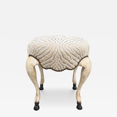  Randy Esada Designs 18th C Style Hoof Foot Taboret Footstool W Cut Velvet 1 of 2 Available