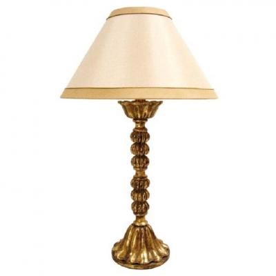  Randy Esada Designs Carved Italian Varella Gilt Wood Table Lamp by Randy Esada Designs