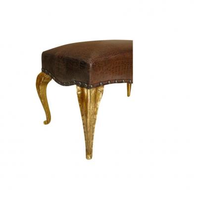  Randy Esada Designs French Arcadia Crocodile Leather Bench by Randy Esada Designs