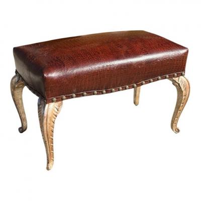  Randy Esada Designs French Art Deco Style Gilded Palm Leaf Bench by Randy Esada Designs